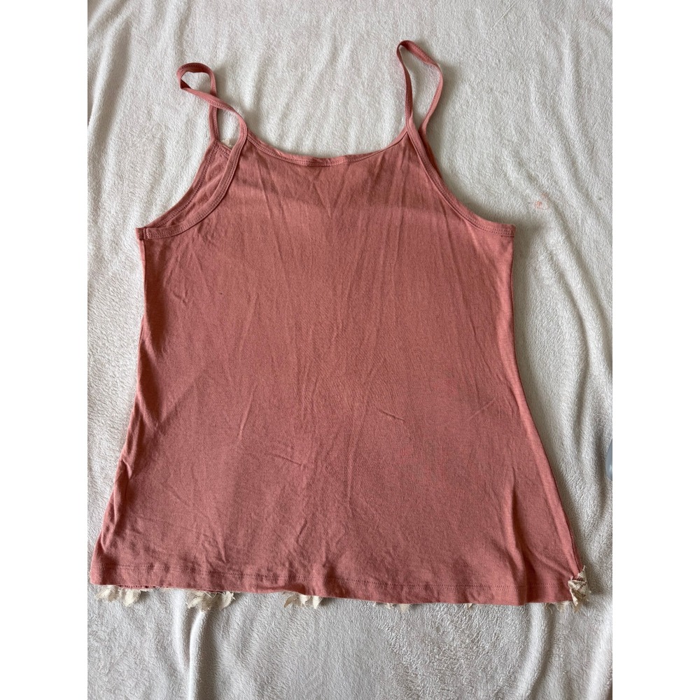 Cali Born & Bred Pink Floral Lace Beaded Cami Tank Top Y2K Cottagecore L - Picture 9 of 9